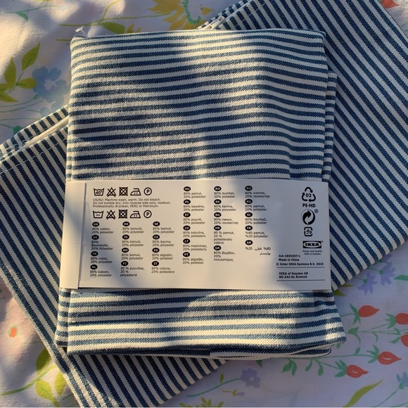 Blue and White Striped Ikea Pillow Cases - Picture 2 of 4
